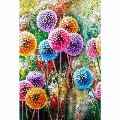 Алмазная мозаика Разноцветные одуванчики 30х40 см полное заполнение Рыжий кот НД-0408 1